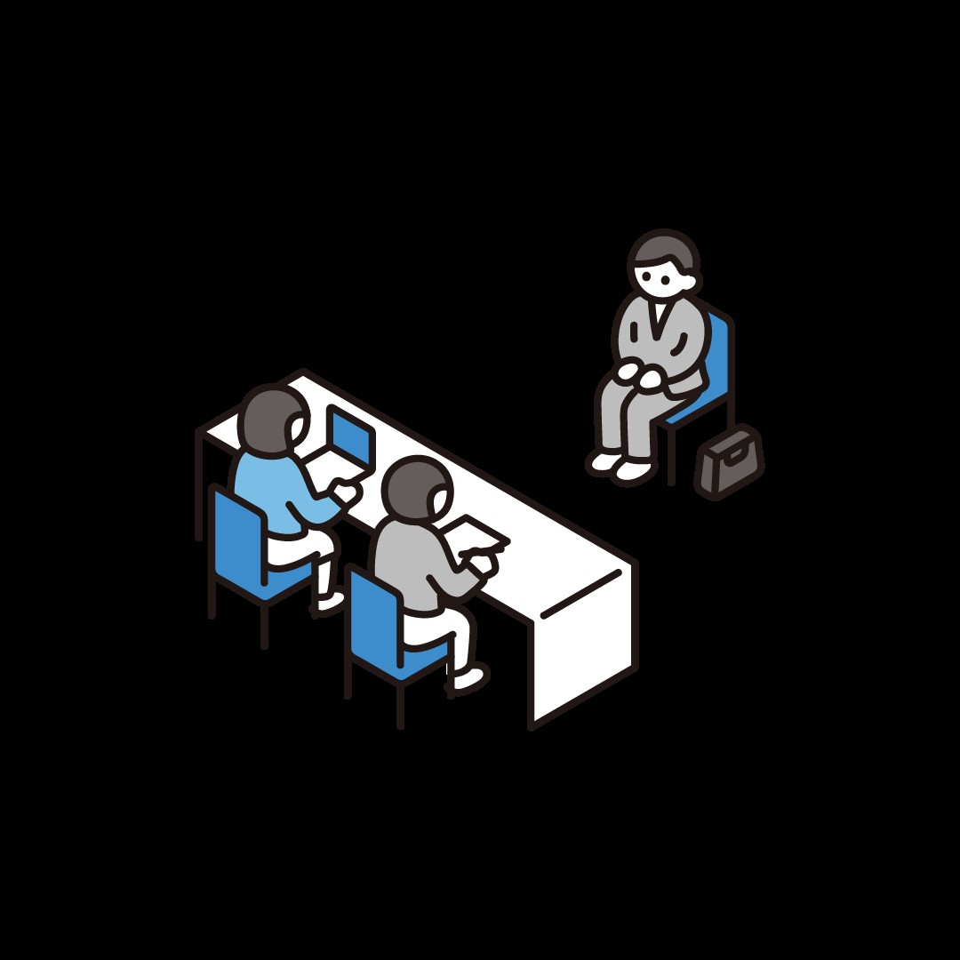 転職の面接を受ける様子のイラスト