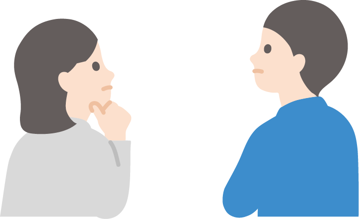 転職活動について考える男女のイラスト