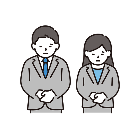 お詫びをするビジネスパーソンのイラスト
