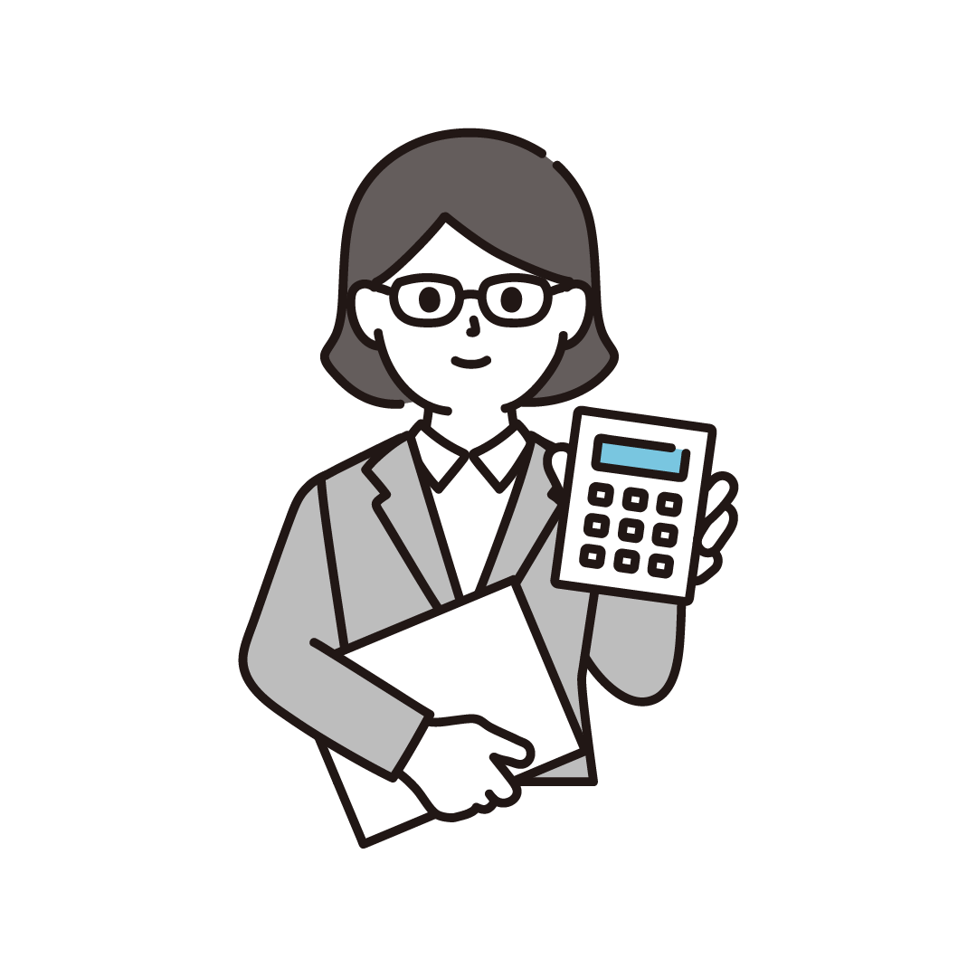 電卓を持つ経理担当のイラスト